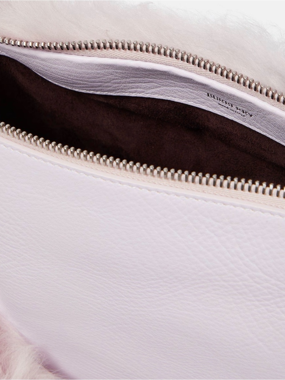 NEW Burberry Pale LAVENDER Fur LEATHER Shoulder Bag WITH CHARM - Picture 5 of 8